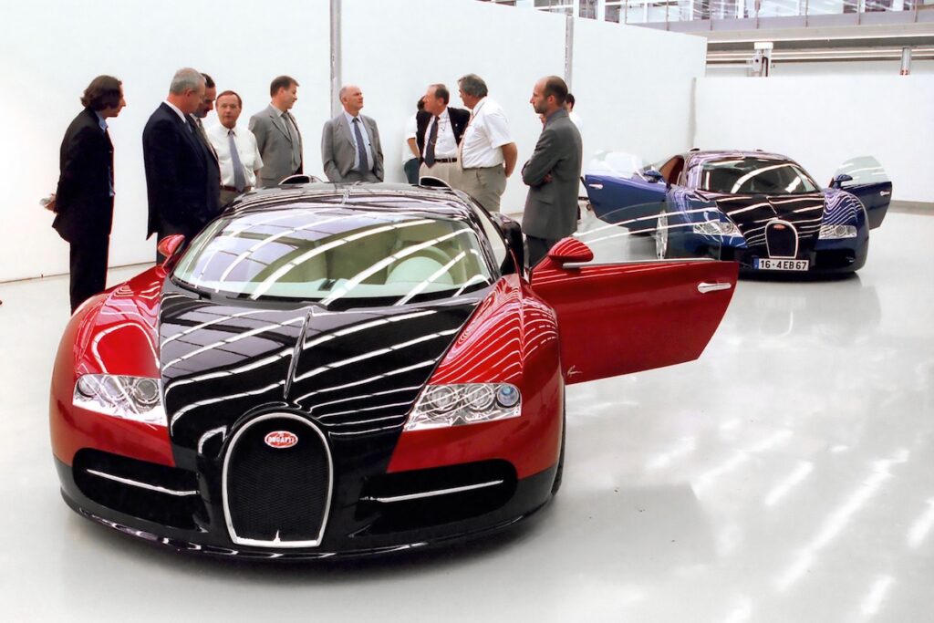 Bugatti Veyron being presented to executives