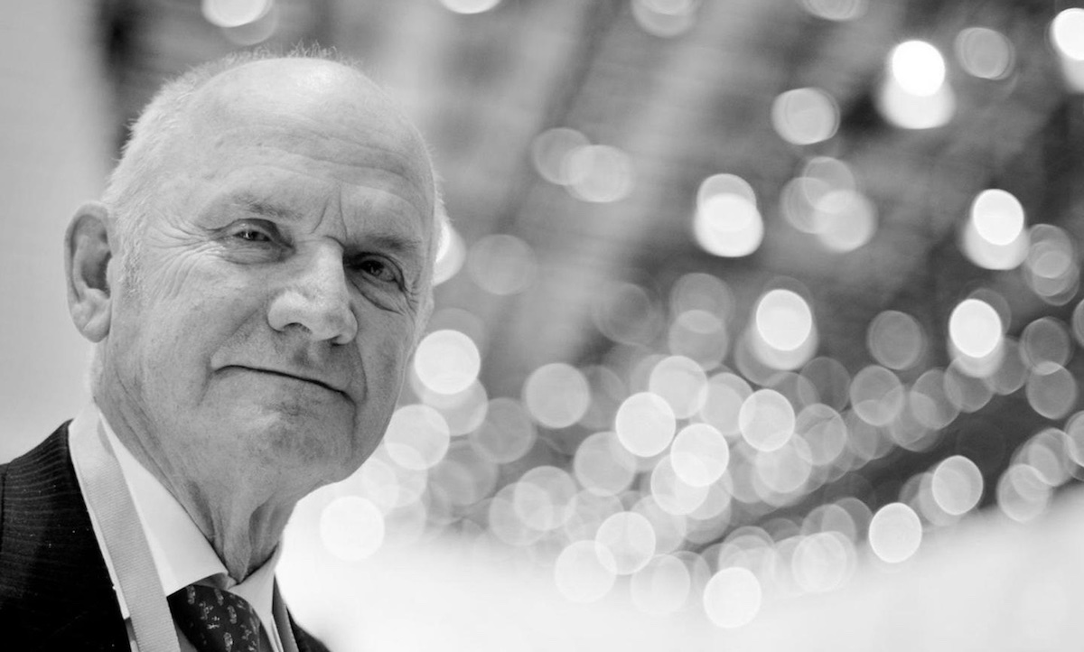 Black and white portrait of former Volkswagen CEO Ferdinand Piech