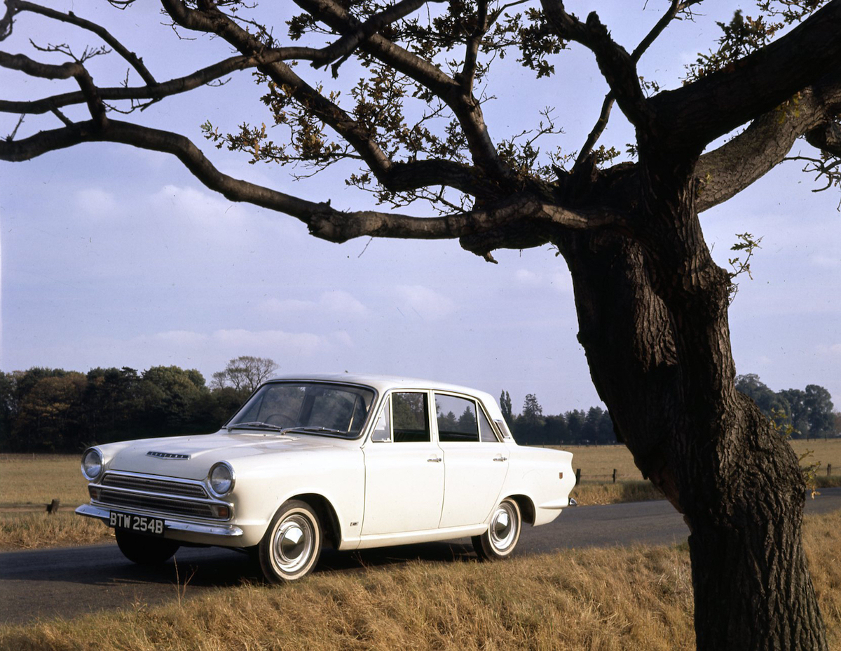 1965 Ford Cortina GT MK I on scenic road CN UK