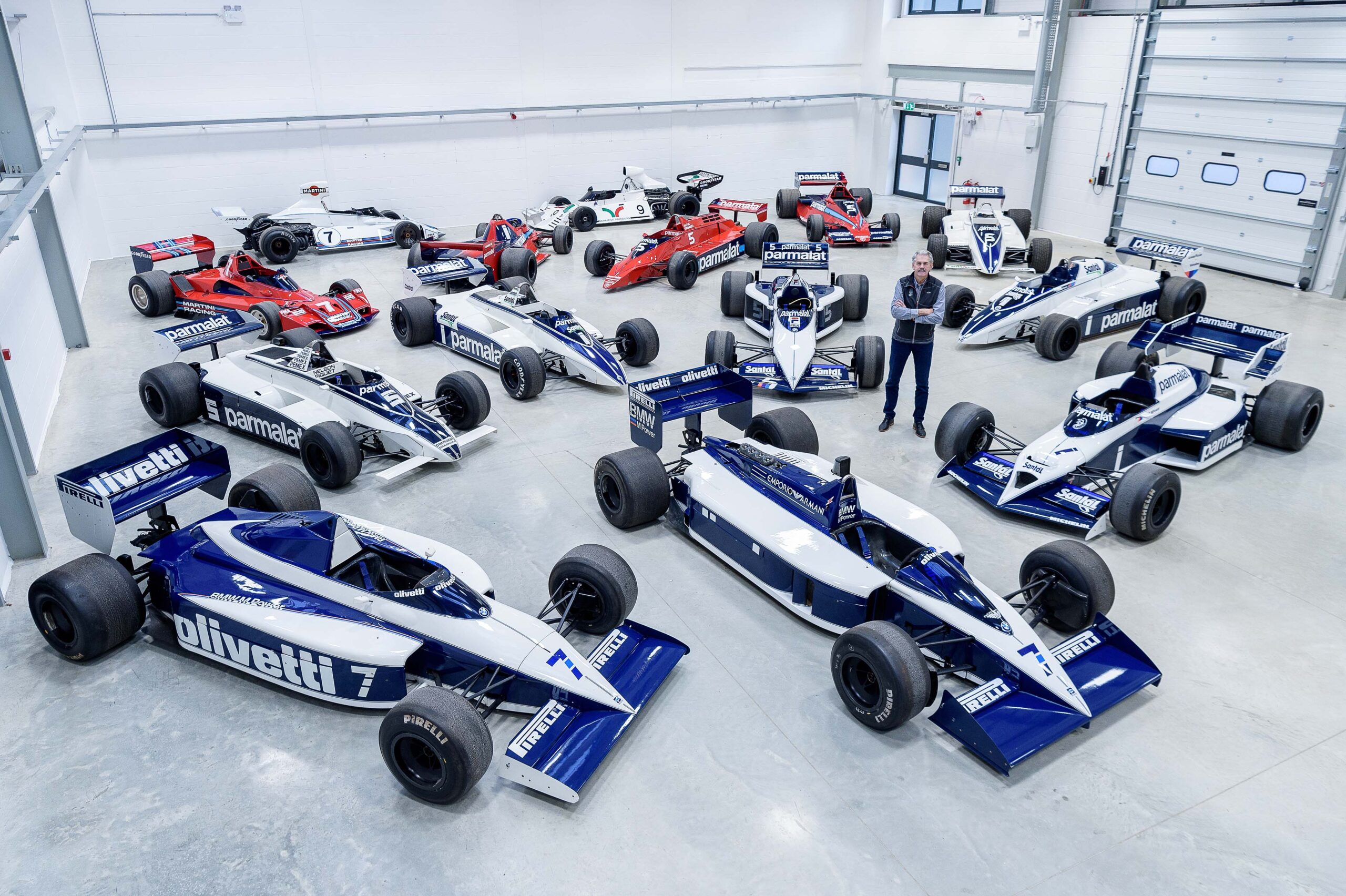 Gordon Murray with F1 cars he has designed