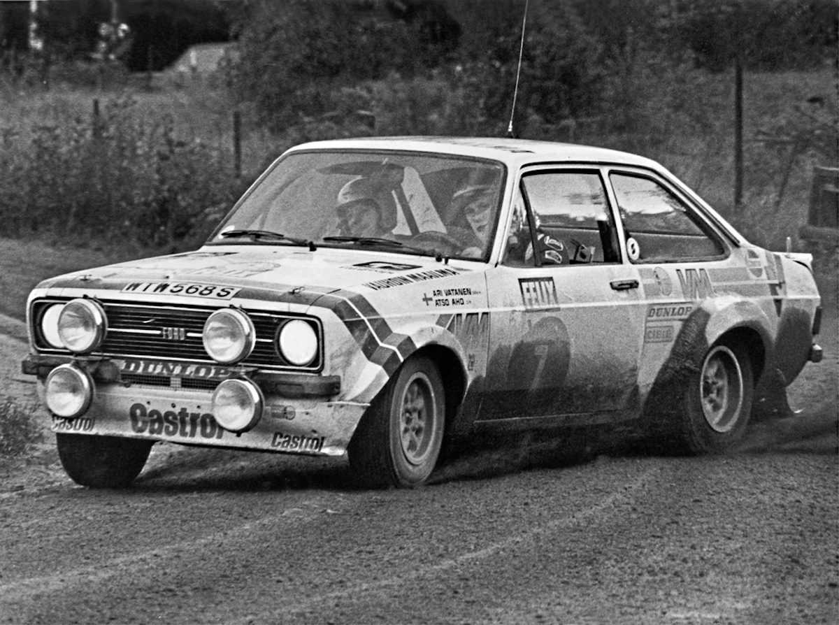 Ari Vatanen drives a Ford Escort RS1800 at the 1978 1000 Lakes Rally (Rally Finland)