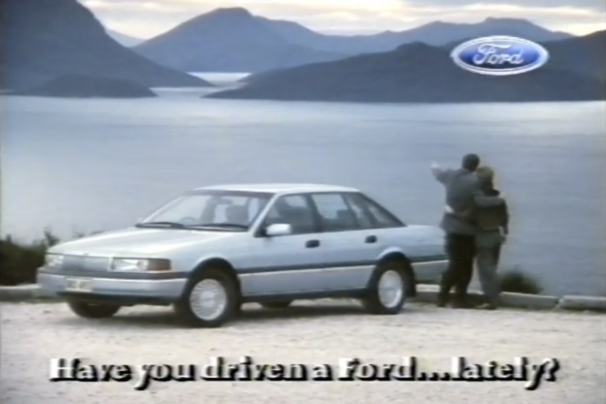 Still from the "Have you driven a Ford lately?" TV commercial