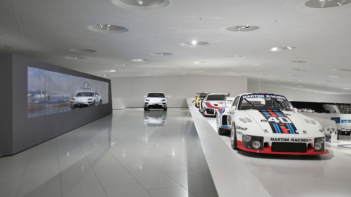 Inside the Porsche Museum in Stuttgart, Germany