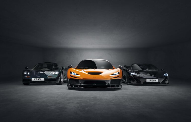 McLaren W1 in the foreground with the F1 and P1 on either side