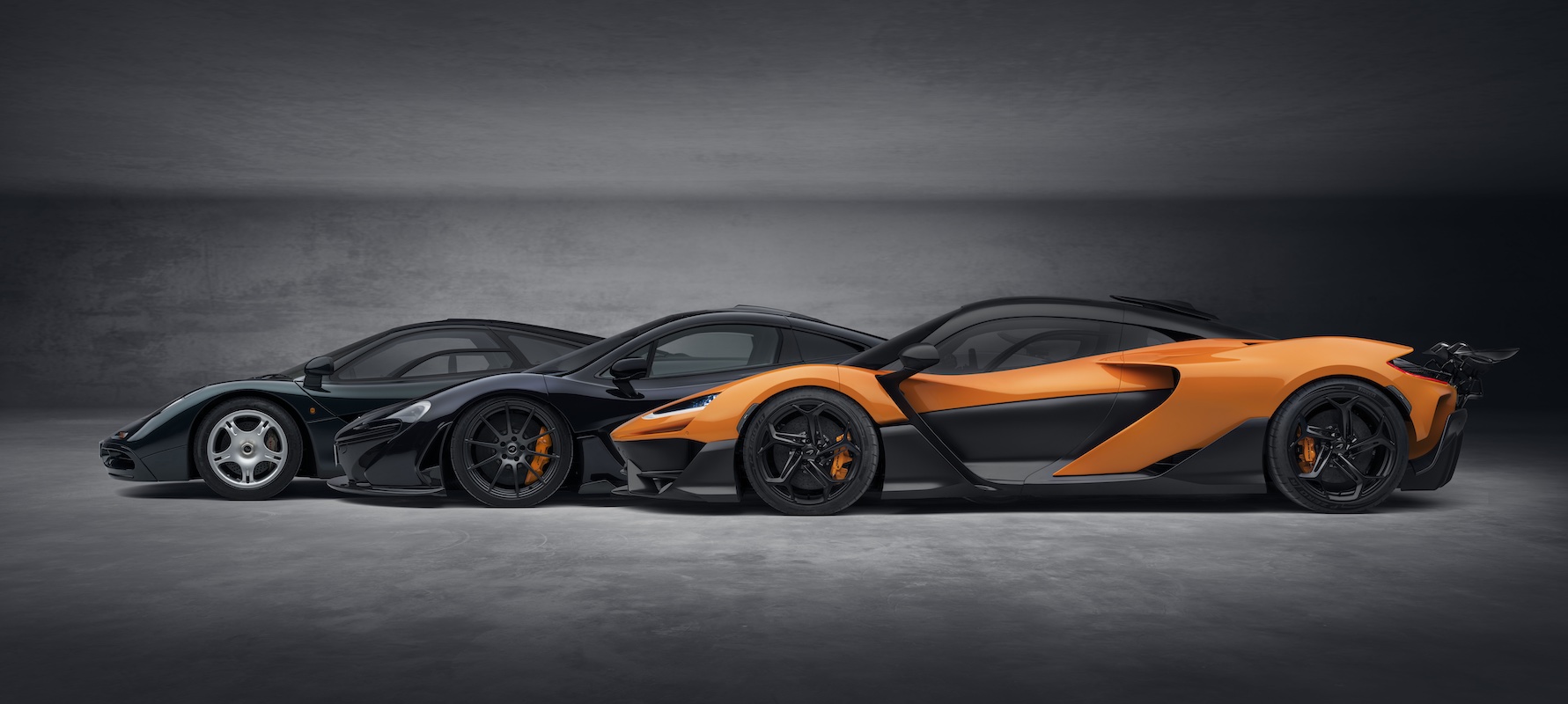 McLaren W1 in the foreground with the F1 and P1 in the background