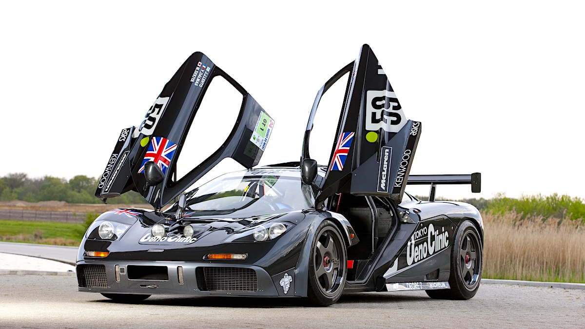 McLaren F1 GTR with butterfly doors up