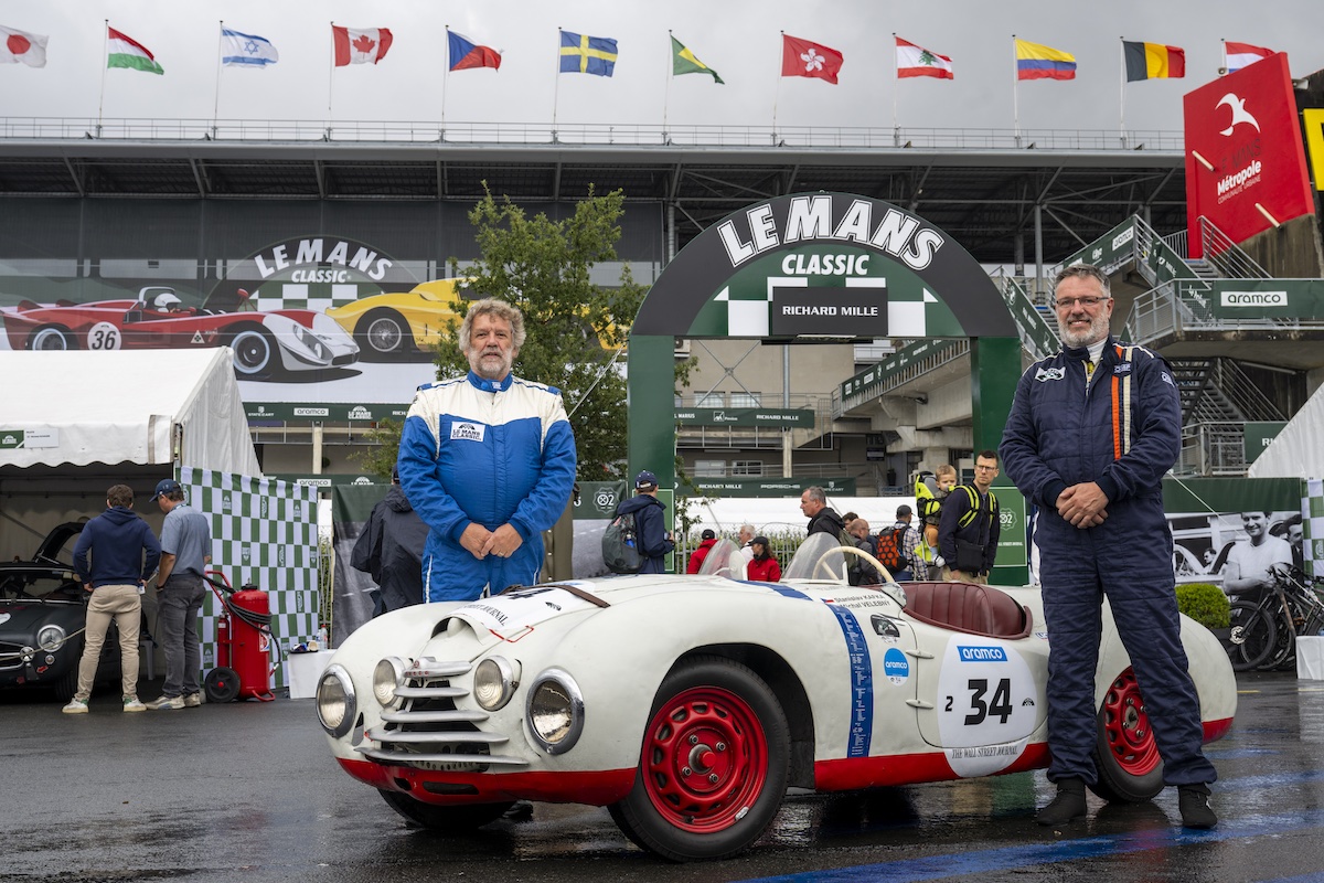 Skoda classic race car driving at Le Mans