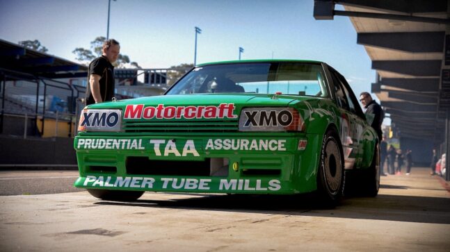 Dick Johnson’s 1983 Ford Falcon XE, better known as the Greens-Tuf car