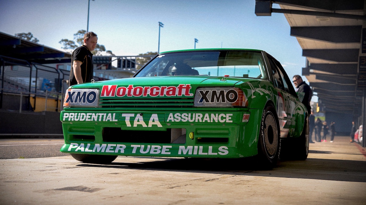 Dick Johnson’s 1983 Ford Falcon XE, better known as the Greens-Tuf car