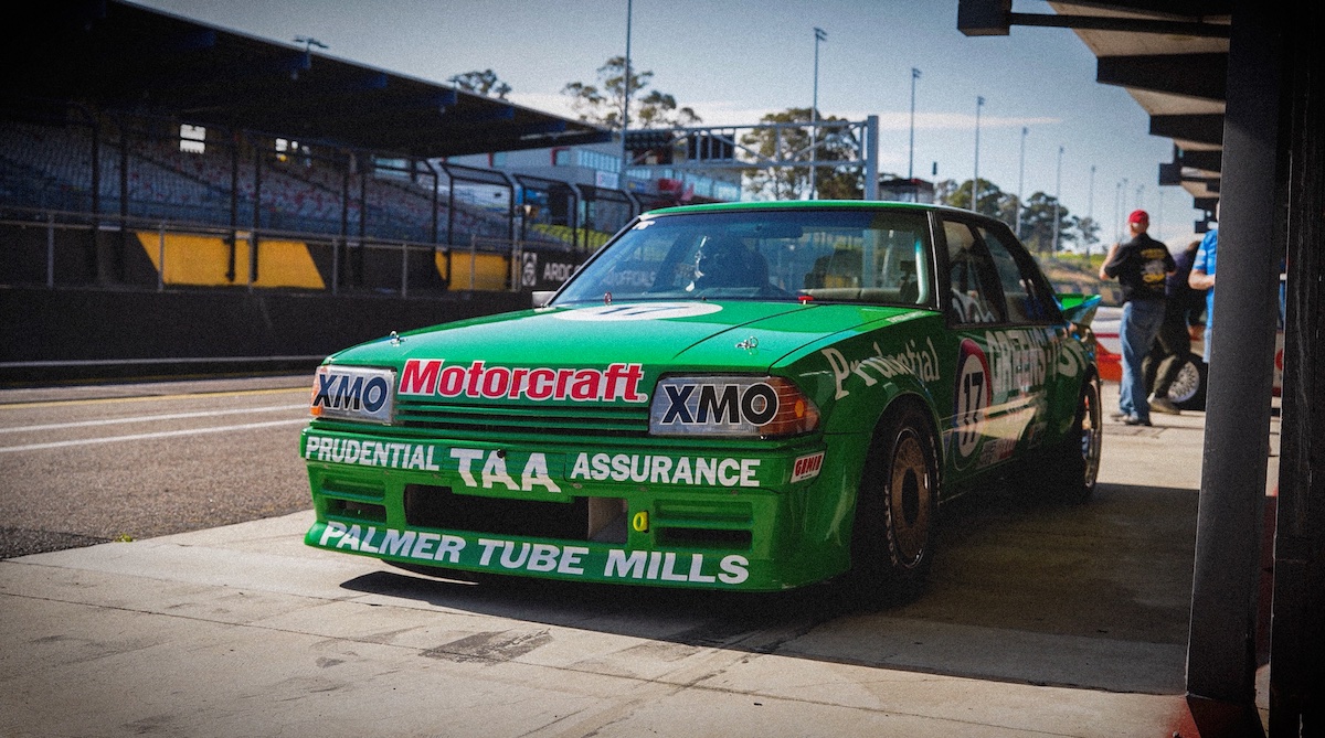 Dick Johnson’s 1983 Ford Falcon XE, better known as the Greens-Tuf car