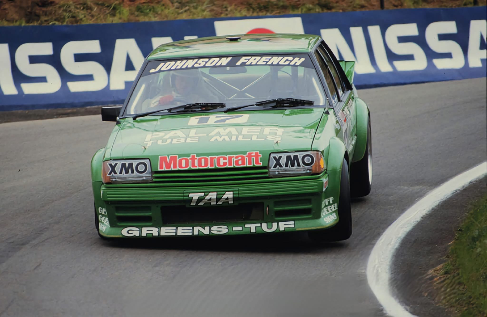 Dick Johnson’s 1983 Ford Falcon XE, better known as the Greens-Tuf car