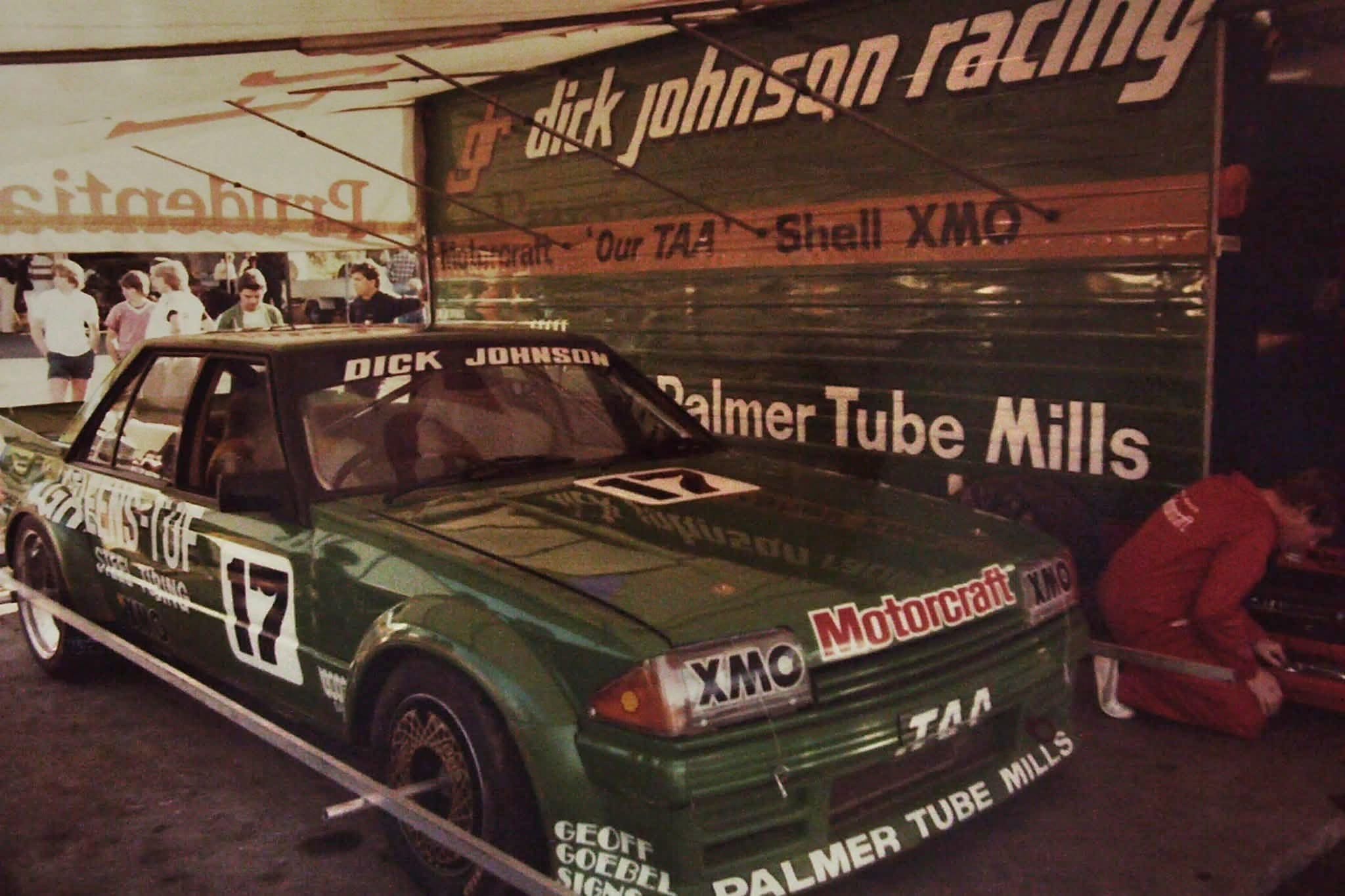 Dick Johnson’s 1983 Ford Falcon XE, better known as the Greens-Tuf car