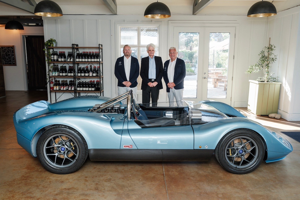 Nichols Cars N1A with design team standing behind car