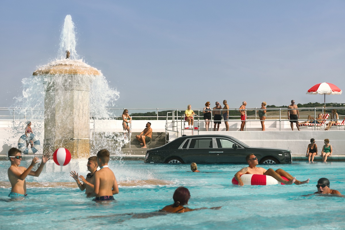 Rolls-Royce Phantom in swimming pool