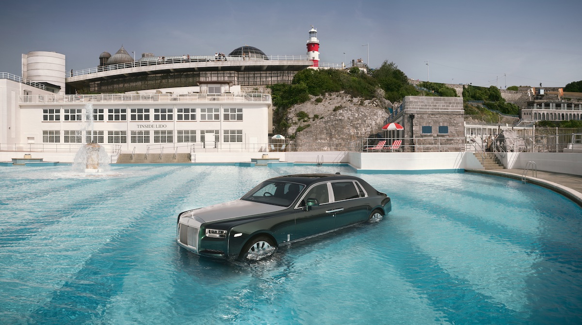 Rolls-Royce Phantom in swimming pool