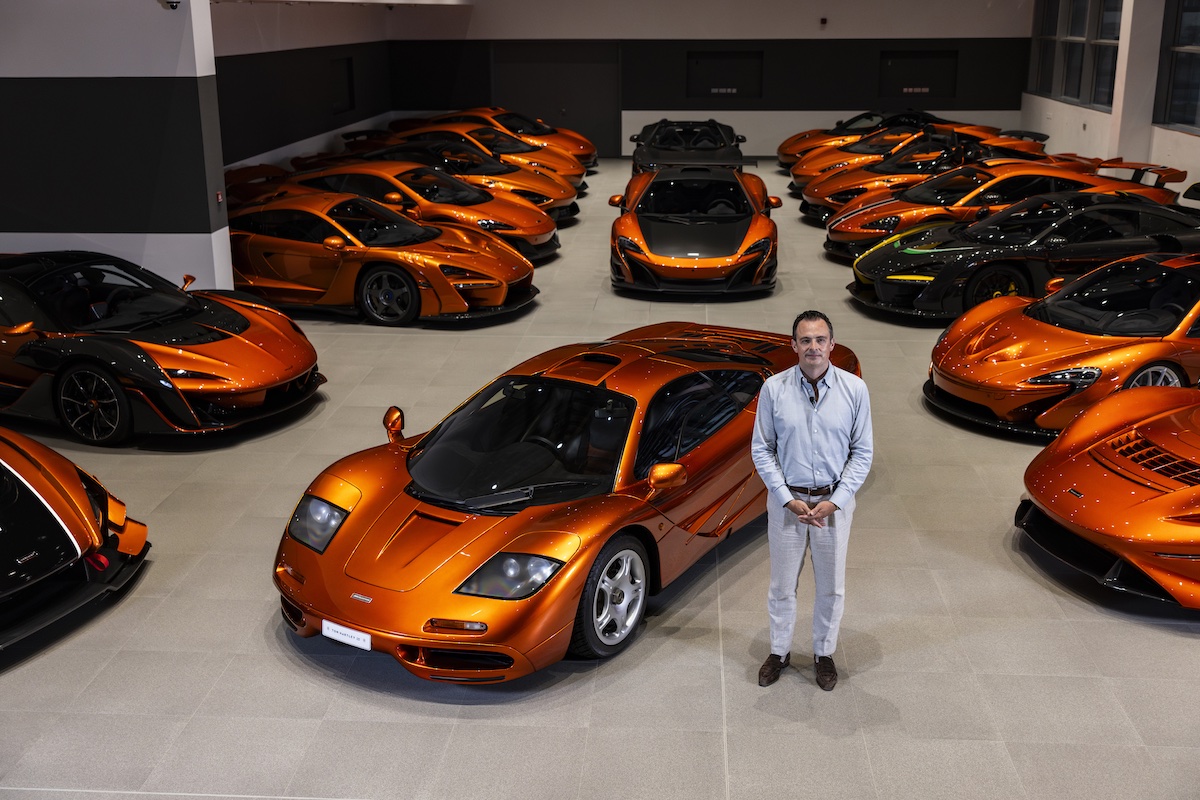 Tom Hartley Jnr with the Mansour Ojjeh McLaren Collection