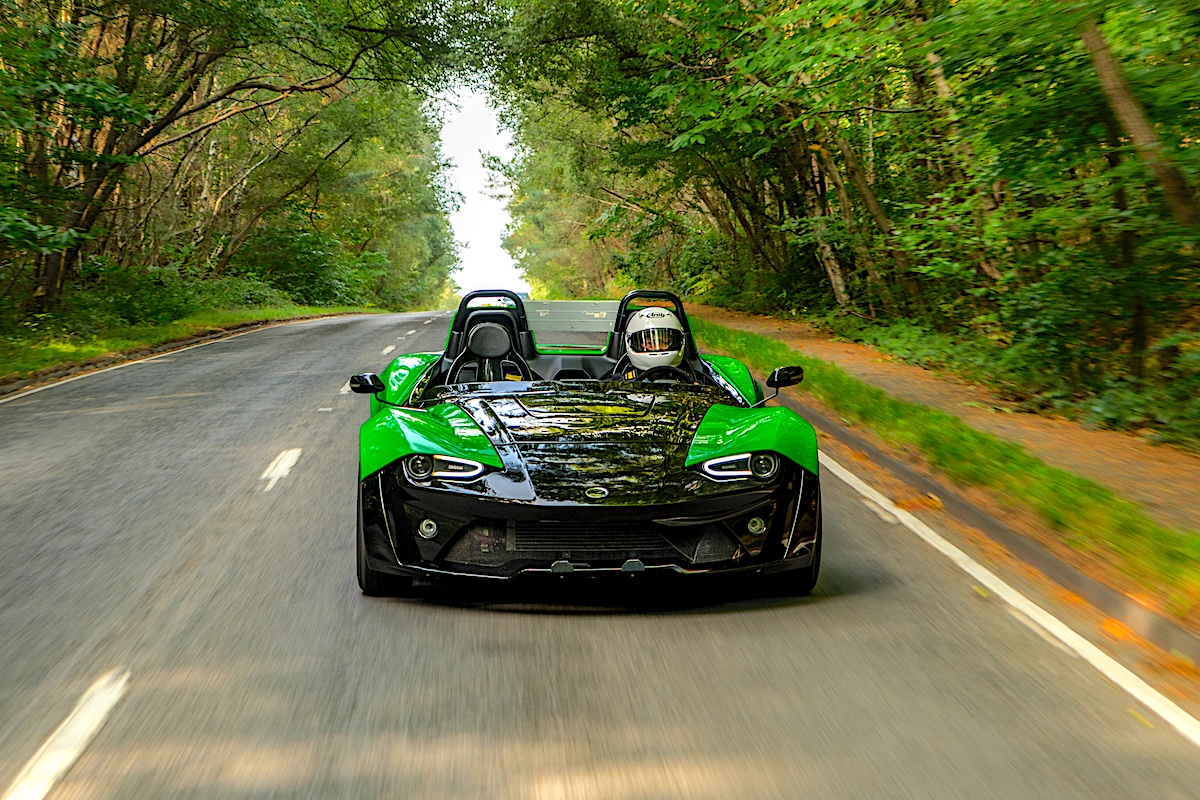 Zenos E10 RZ Prototype driving down British backroad