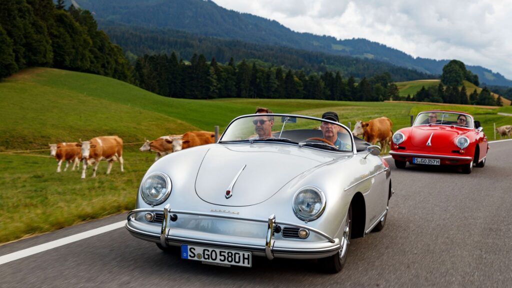 356 A 1600 S Speedster, 356 B 2000 GS Carrera 2 Cabriolet, Switzerland, 2018, Porsche AG