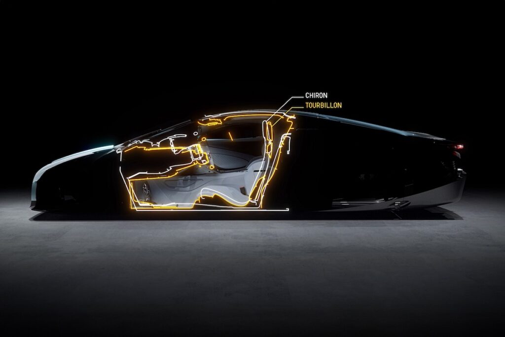 Bugatti Chiron and Tourbillon cabin comparison