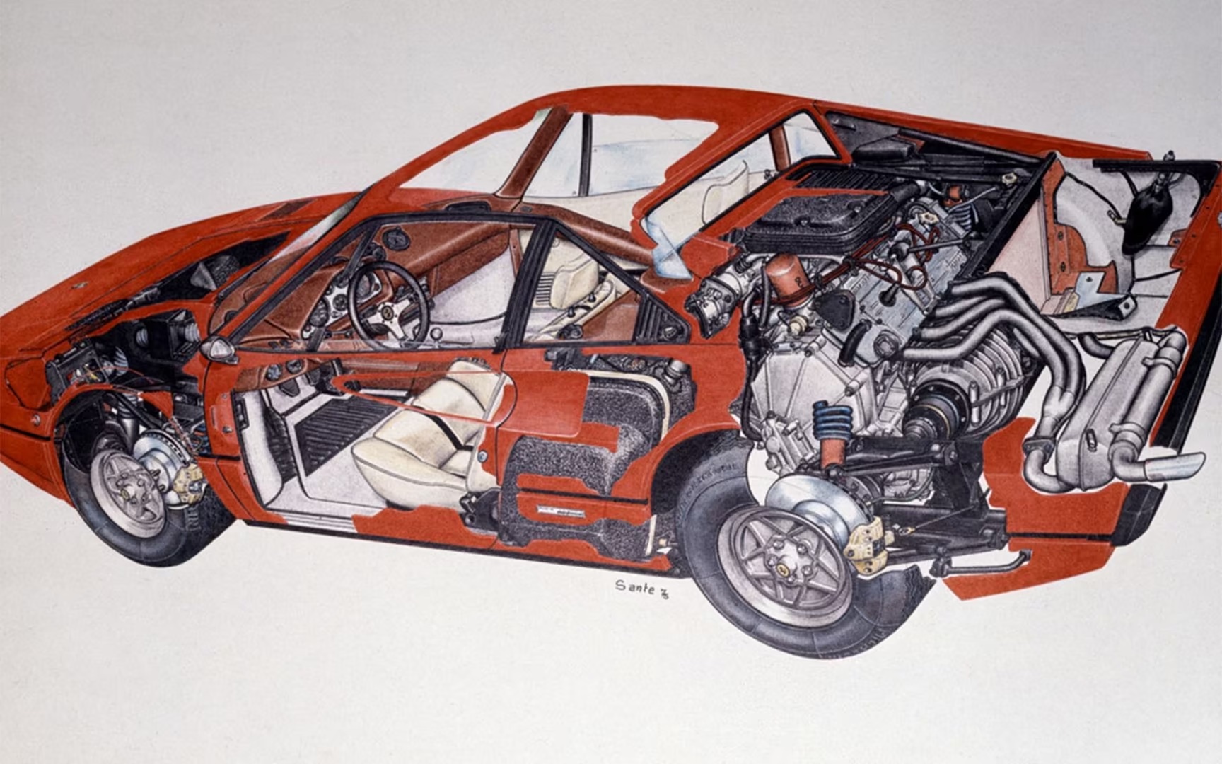 Ferrari 308 GTB cutaway view