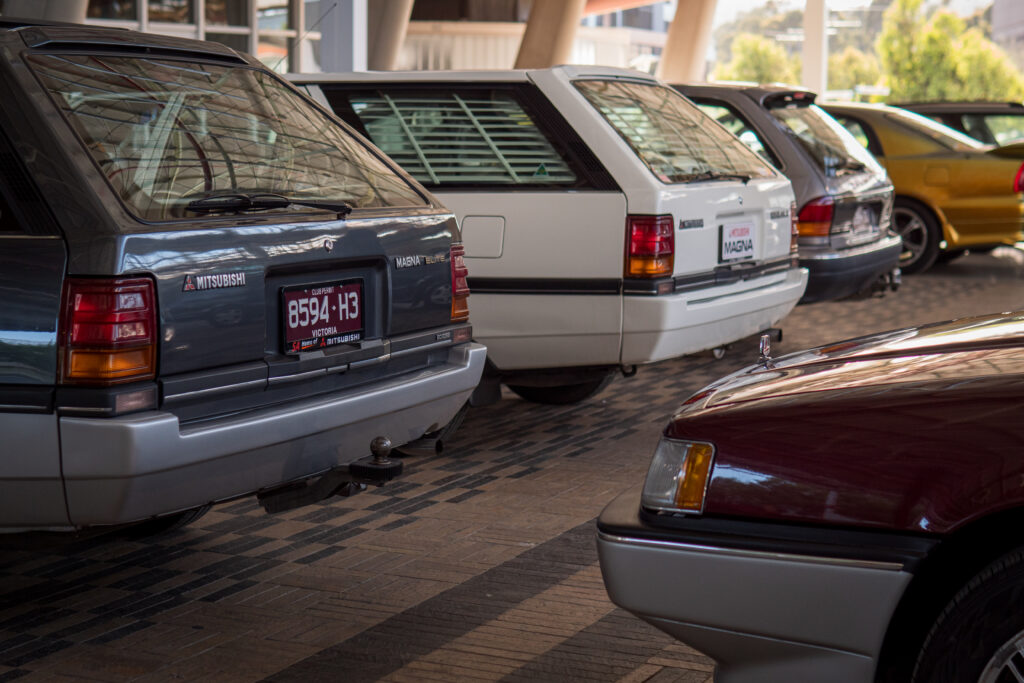 Mitsubishi Magnas on display at the former Mitsubishi Factory site in Tonsley Park, Adelaide