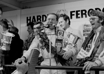 Allan Moffat on the 1977 Bathurst Podium