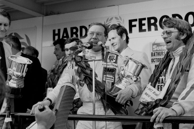 Allan Moffat on the 1977 Bathurst Podium