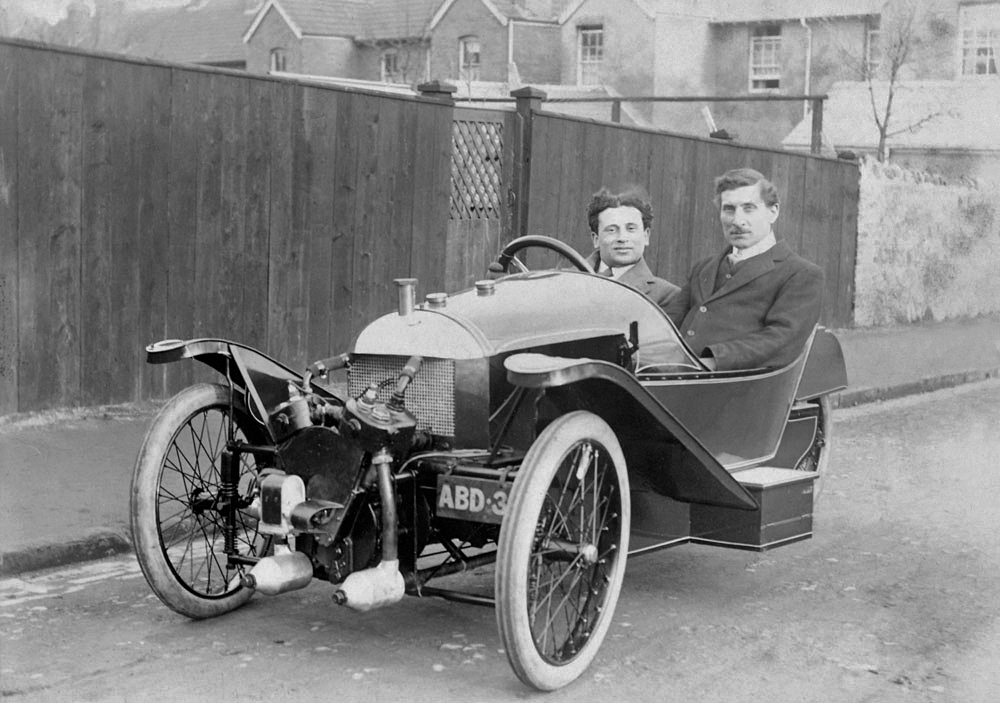 Henry Morgan at the wheel of the 1914-15 Morgan Grand Prix