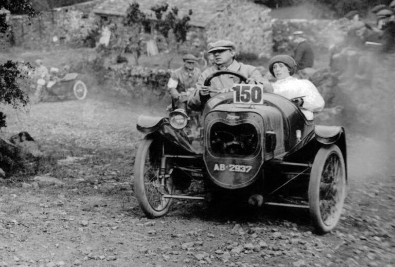 Henry Morgan at the wheel of the 1911 Morgan Runabout