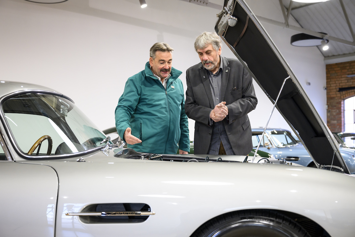 Mr Willliams with his restored DB5 Vantage