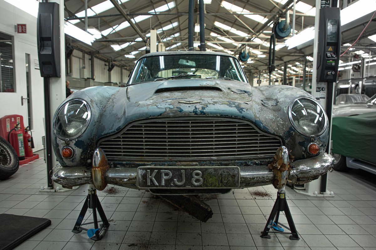 Mr and Mrs Williams' 1965 DB5 Vantage pre-restoration in 2022