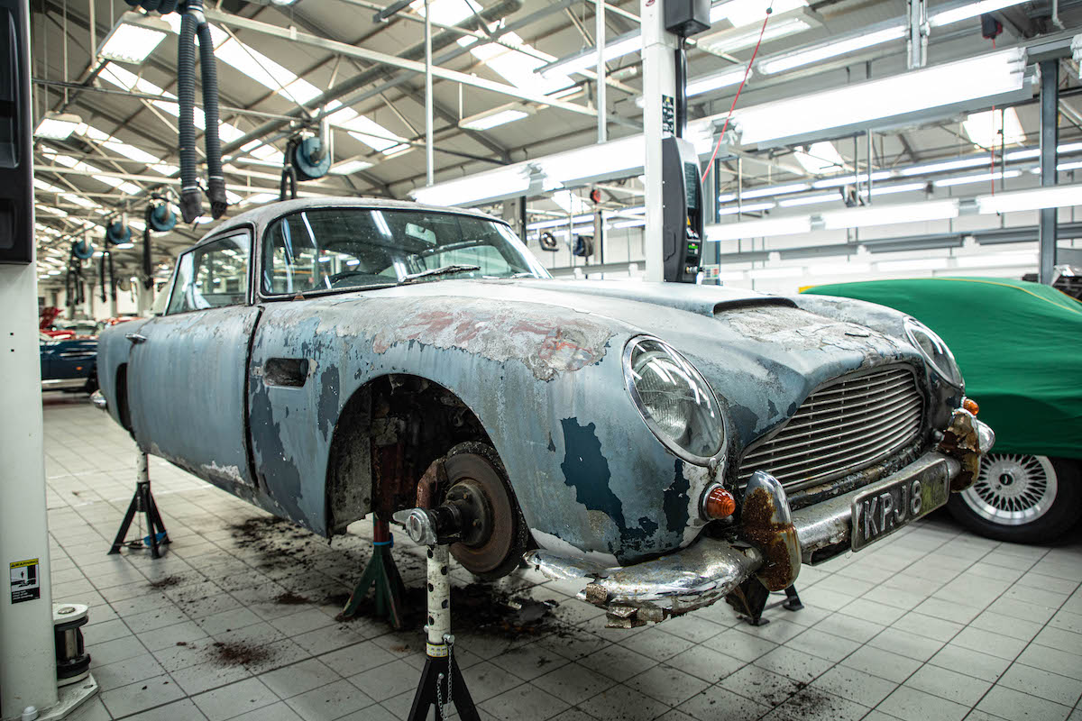 Mr and Mrs Williams' 1965 DB5 Vantage pre-restoration in 2022