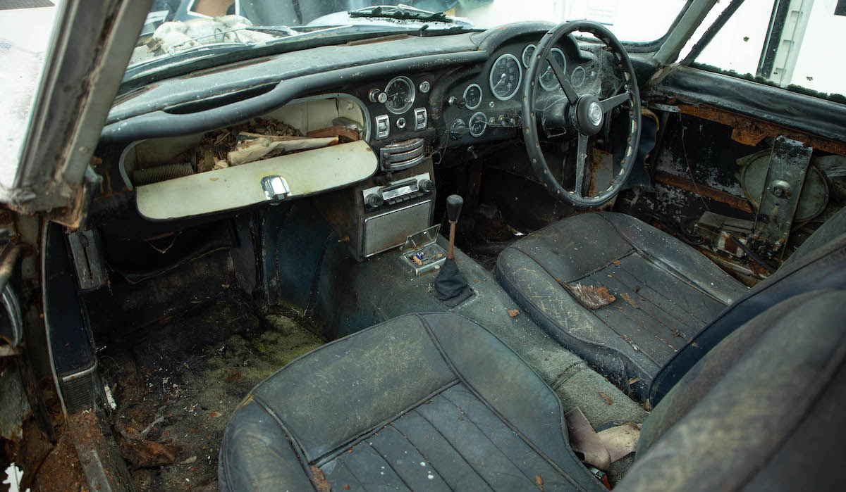 Mr and Mrs Williams' 1965 DB5 Vantage pre-restoration in 2022