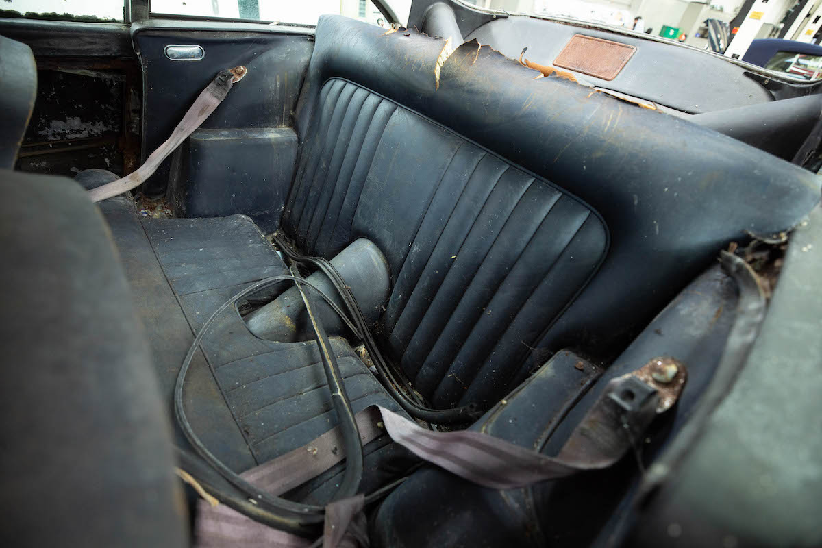 Mr and Mrs Williams' 1965 DB5 Vantage pre-restoration in 2022