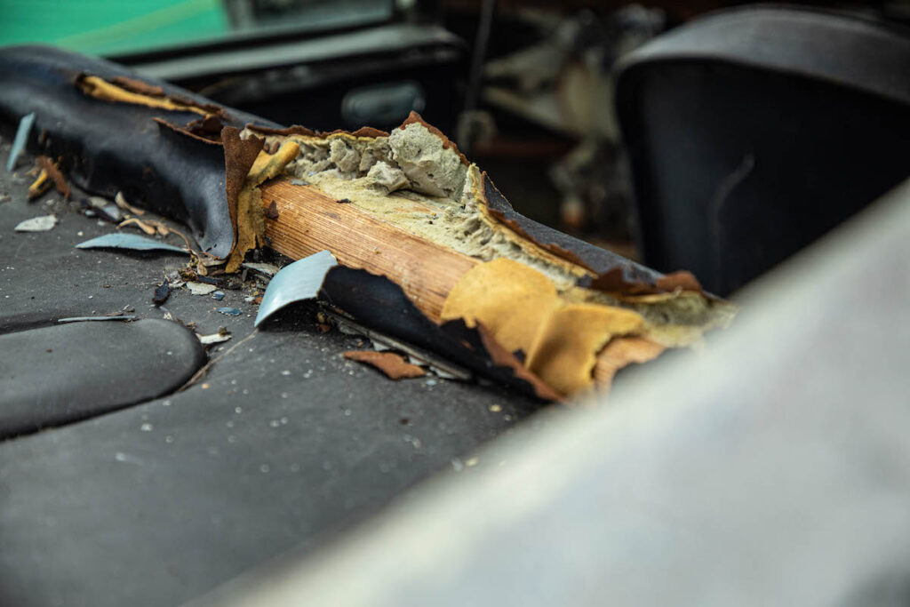 Mr and Mrs Williams' 1965 DB5 Vantage pre-restoration in 2022