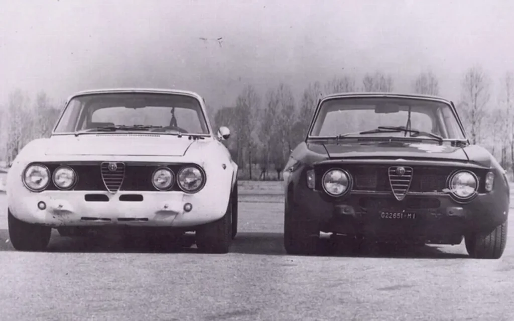 Alfa Romeo GTAM on left and GTA on right