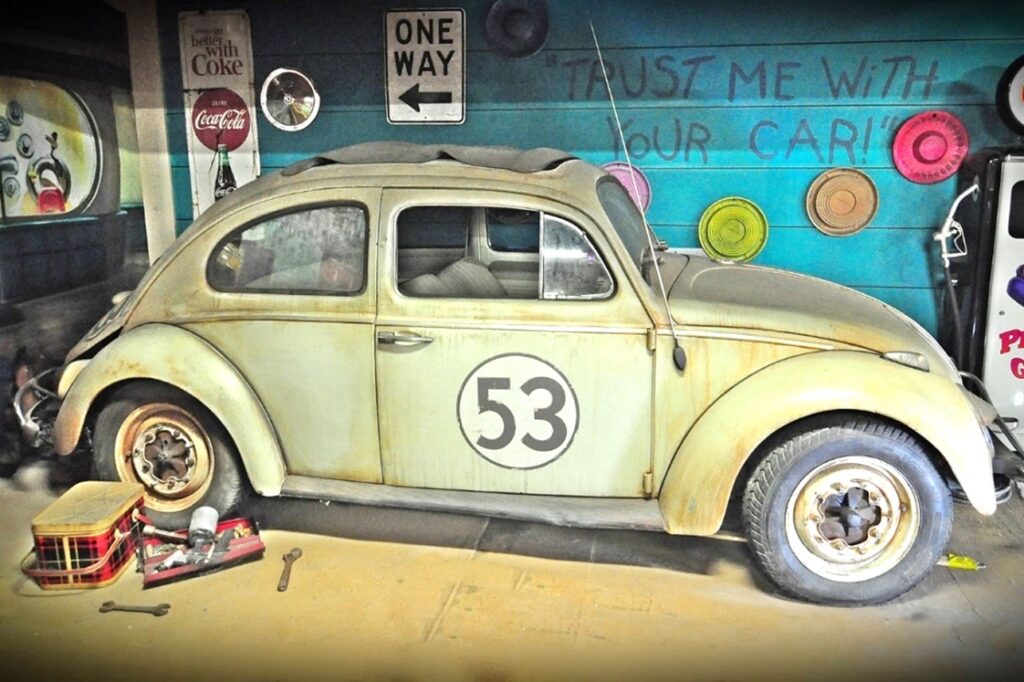 The animatronic 1963 Volkswagen Beetle at the Volo Museum still comes to life