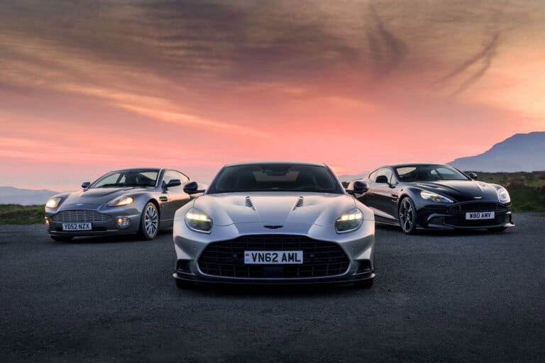 All three generations of Aston Martin Vanquish together