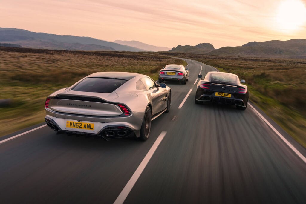 All three generations of Aston Martin Vanquish together