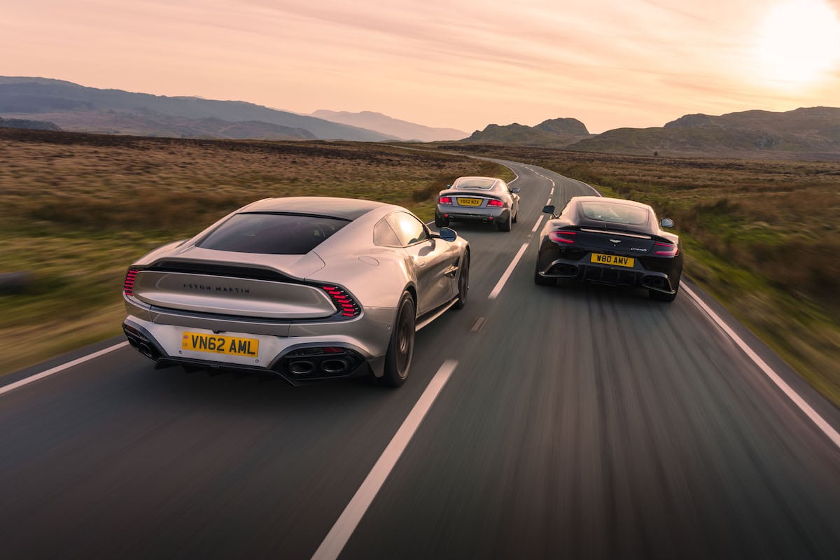 All three generations of Aston Martin Vanquish together