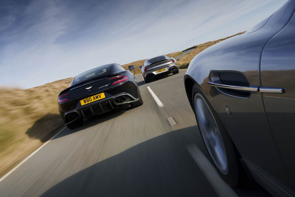 All three generations of Aston Martin Vanquish together
