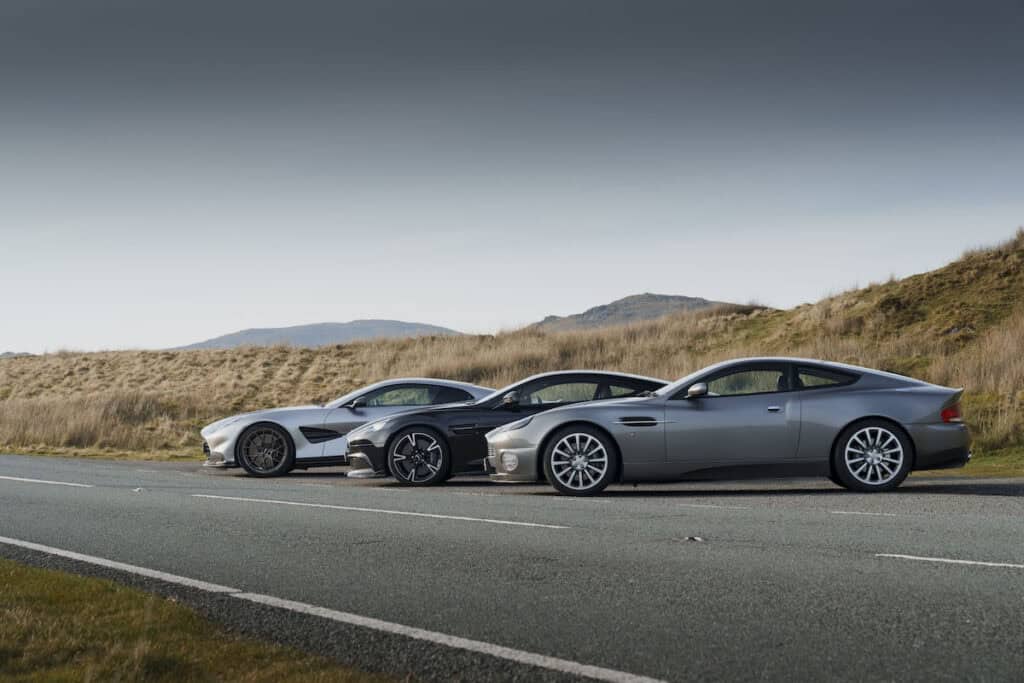 All three generations of Aston Martin Vanquish together