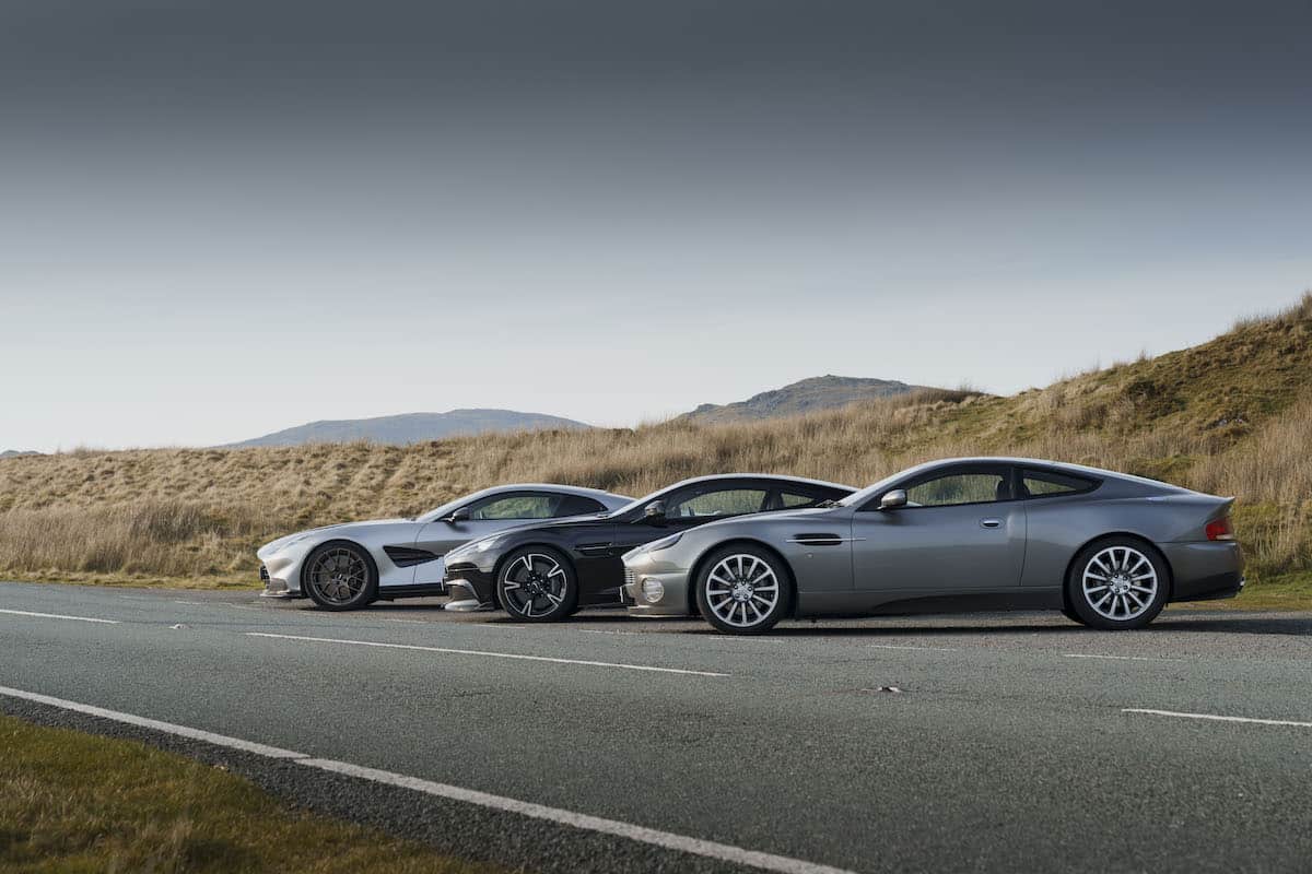 All three generations of Aston Martin Vanquish together