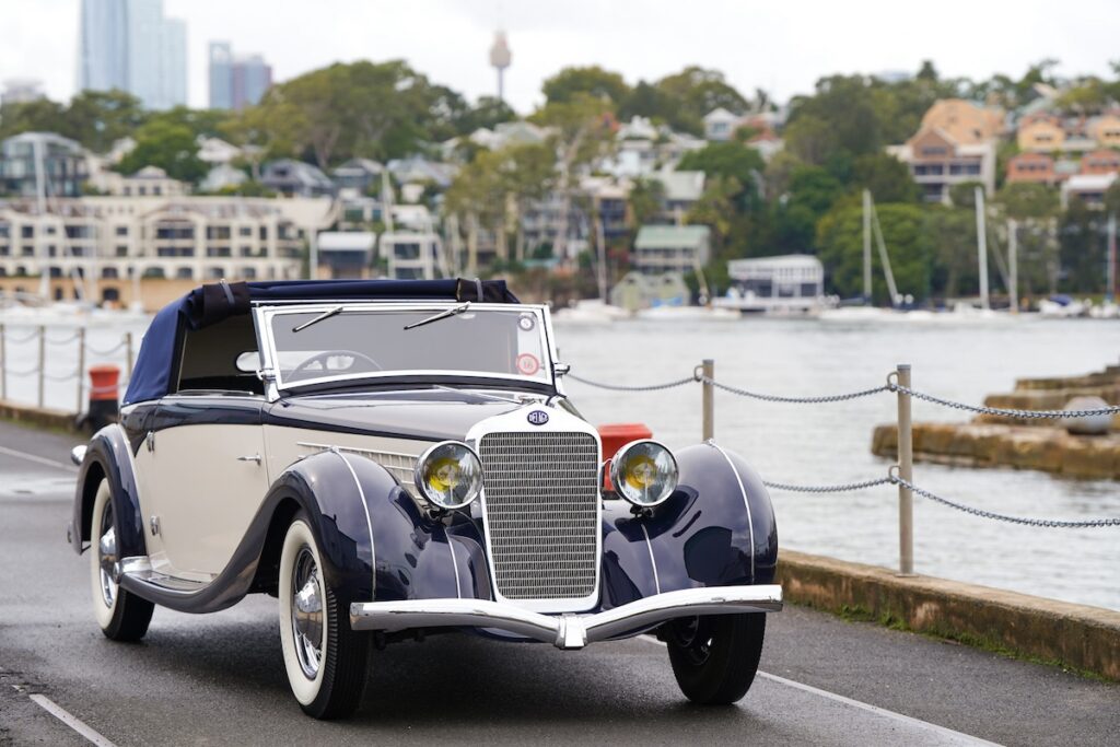 1936 Delage D6-70 Milord Cabriolet with coachwork by Figoni et Falaschi at 2026 Sydney Harbour Concours