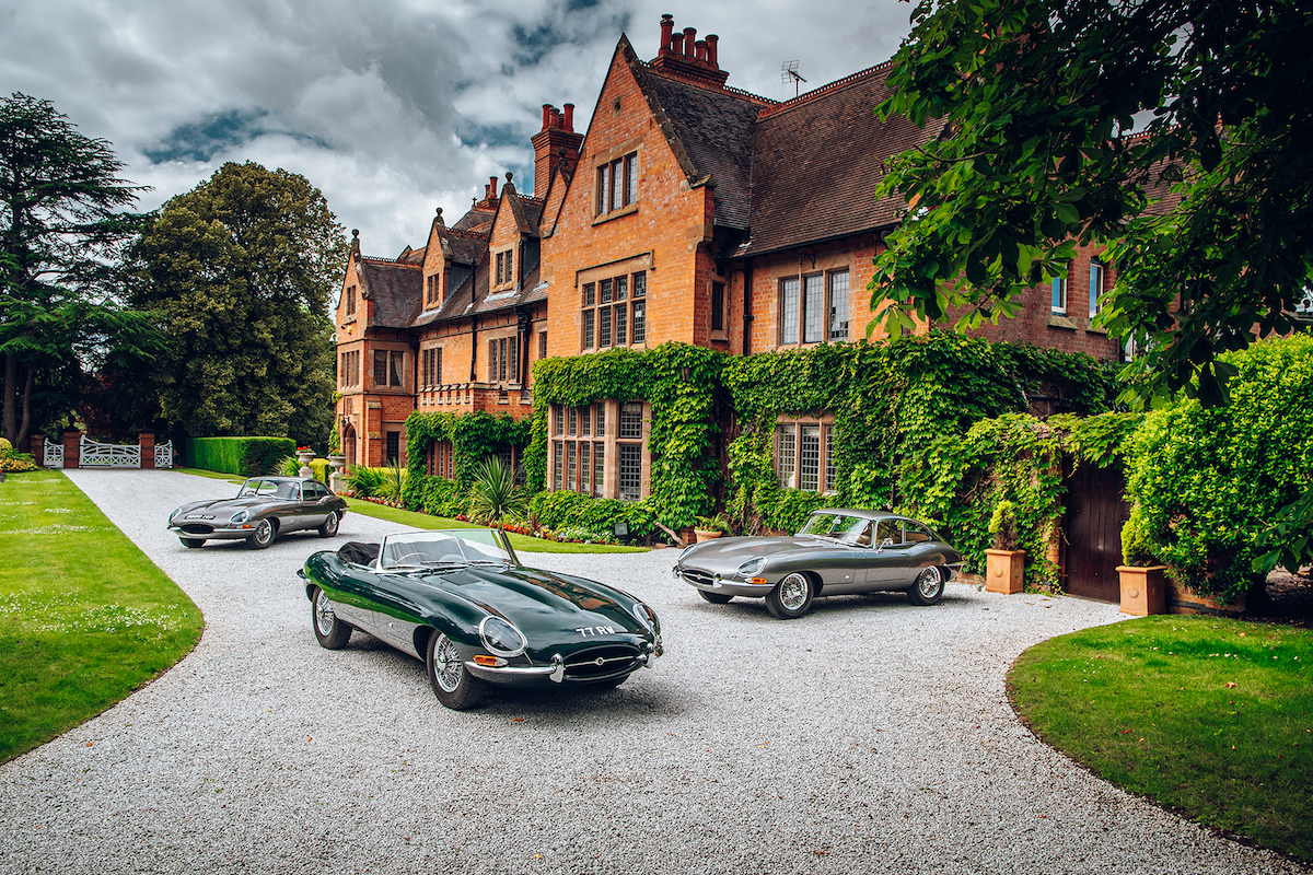 The three original launch Jaguar E-Types have been reunited at Wappenbury Hall to celebrate the car’s 60th anniversary Wappenbury Hall was the long-time home of Jaguar founder, Sir William Lyons