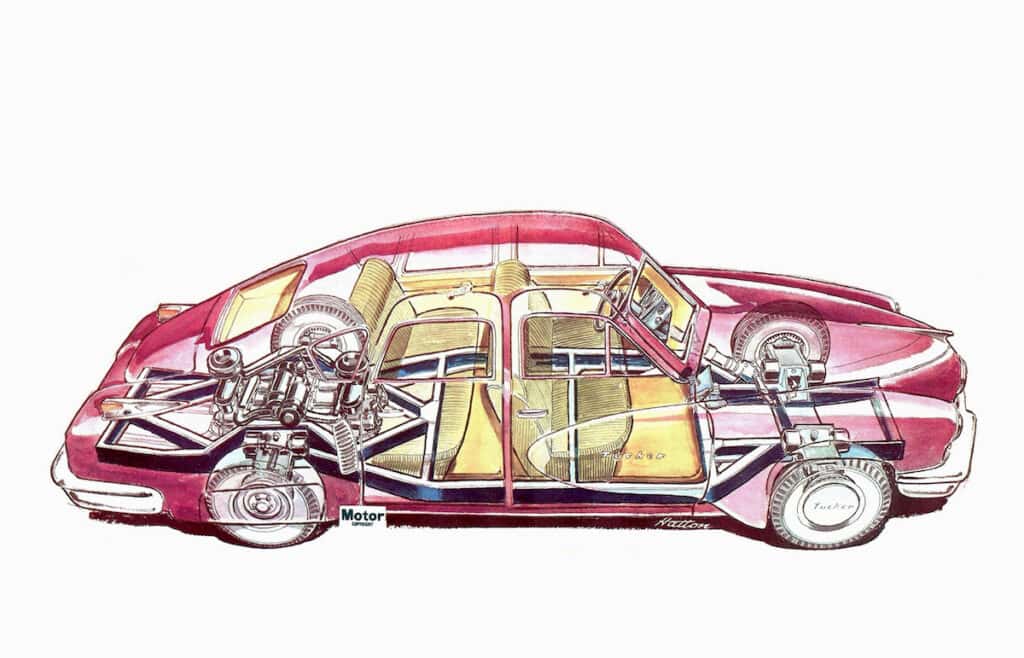Tucker 48 Torpedo cutaway diagram