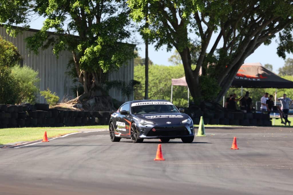 Toyota 86 fitted with Bridgestone Potenza RE005 tyres