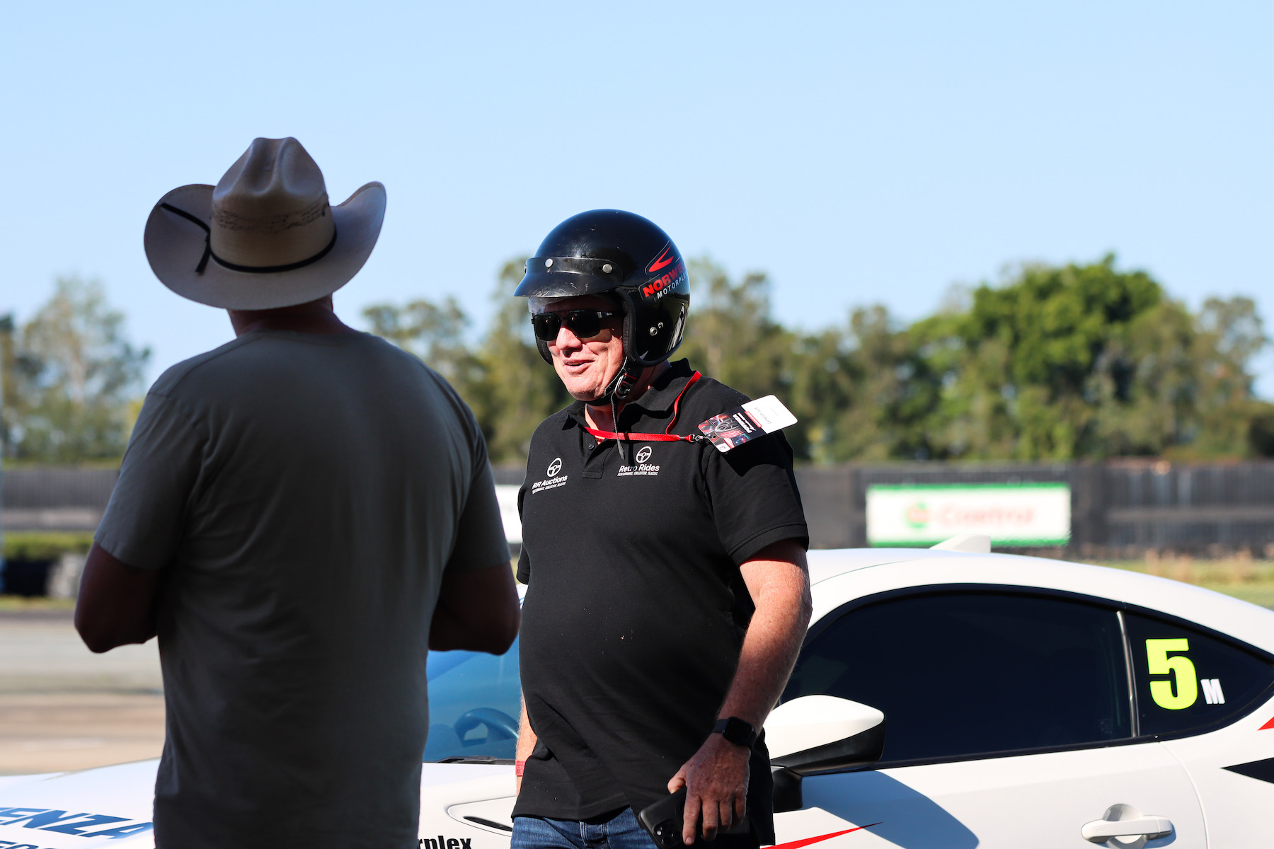 Retro Rides founder Cameron Jurd at the launch of the Bridgestone Potenza RE005