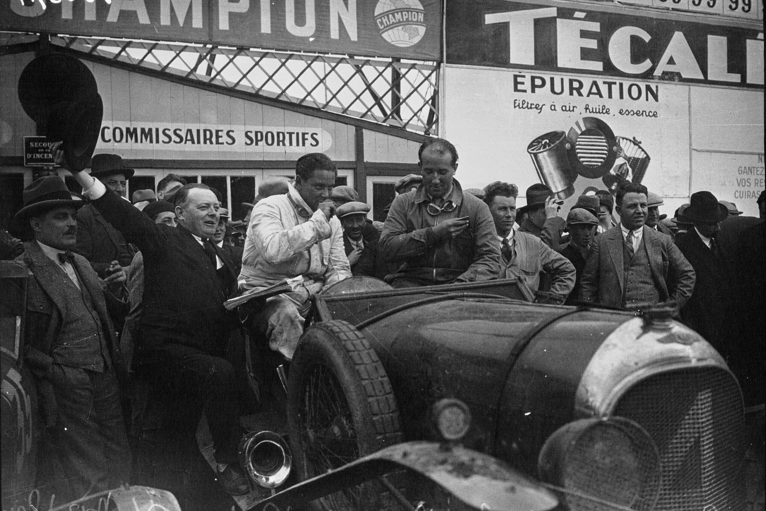Woolf Barnato and Bernard Rubin at the 1928 24 Hours of Le Mans in the winning Bentley 4½ Litre