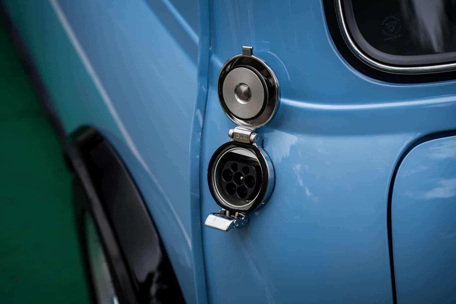 1971 Mini Classic converted to an EV with a Tesla Model 3 small motor by Modern Classic Cars Foundation
